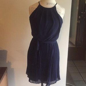 A.Byer Navy Blue Pleated Dress